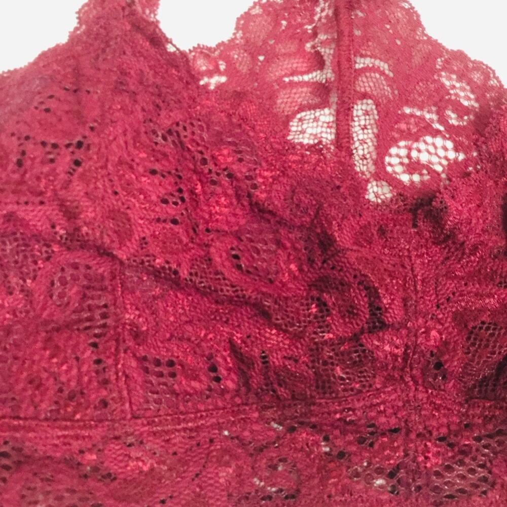 Express One Eleven Bralette Wine Burgundy   Red Lace Size Medium - Picture 4 of 6